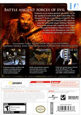 The Mummy- Tomb of the Dragon Emperor box cover back